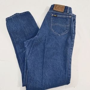 Lee Vintage High Rise Cotton Straight Leg Denim Blue Jeans Women's Size 16